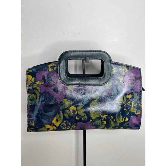 Patricia Nash Deep Blue Nature Floral Multi Color Satchel Bag Style P879420 - Picture 1 of 13